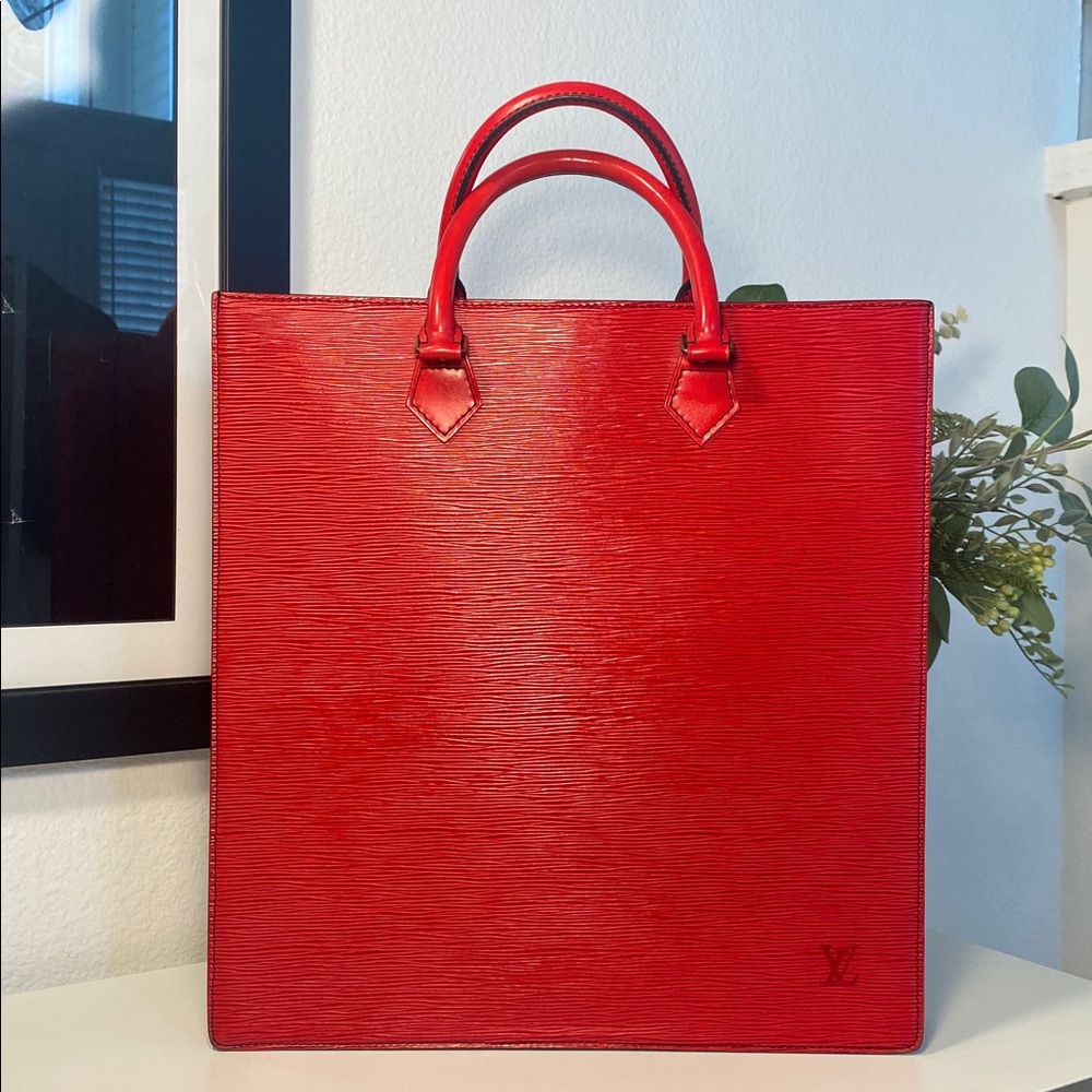 Louis Vuitton Vintage Red Epi Leather Sac Plat GM